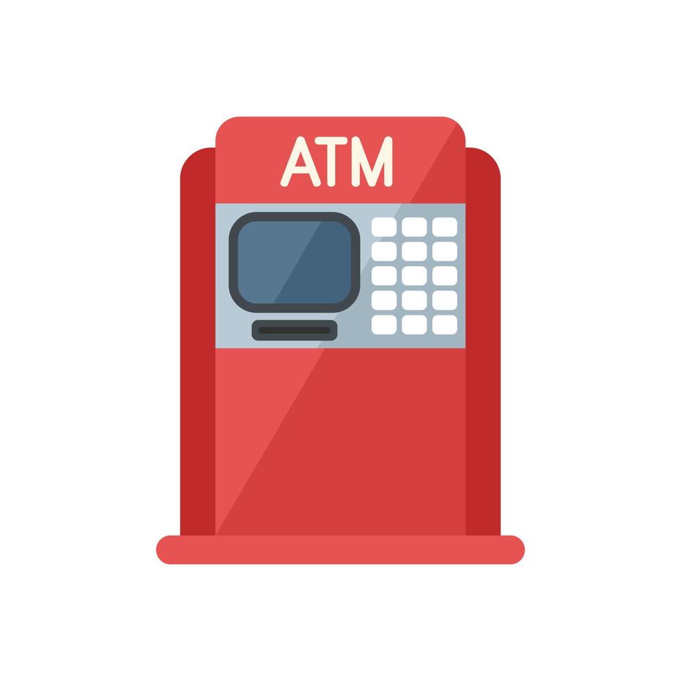 banco atm icono vector plano. tarjeta financiera