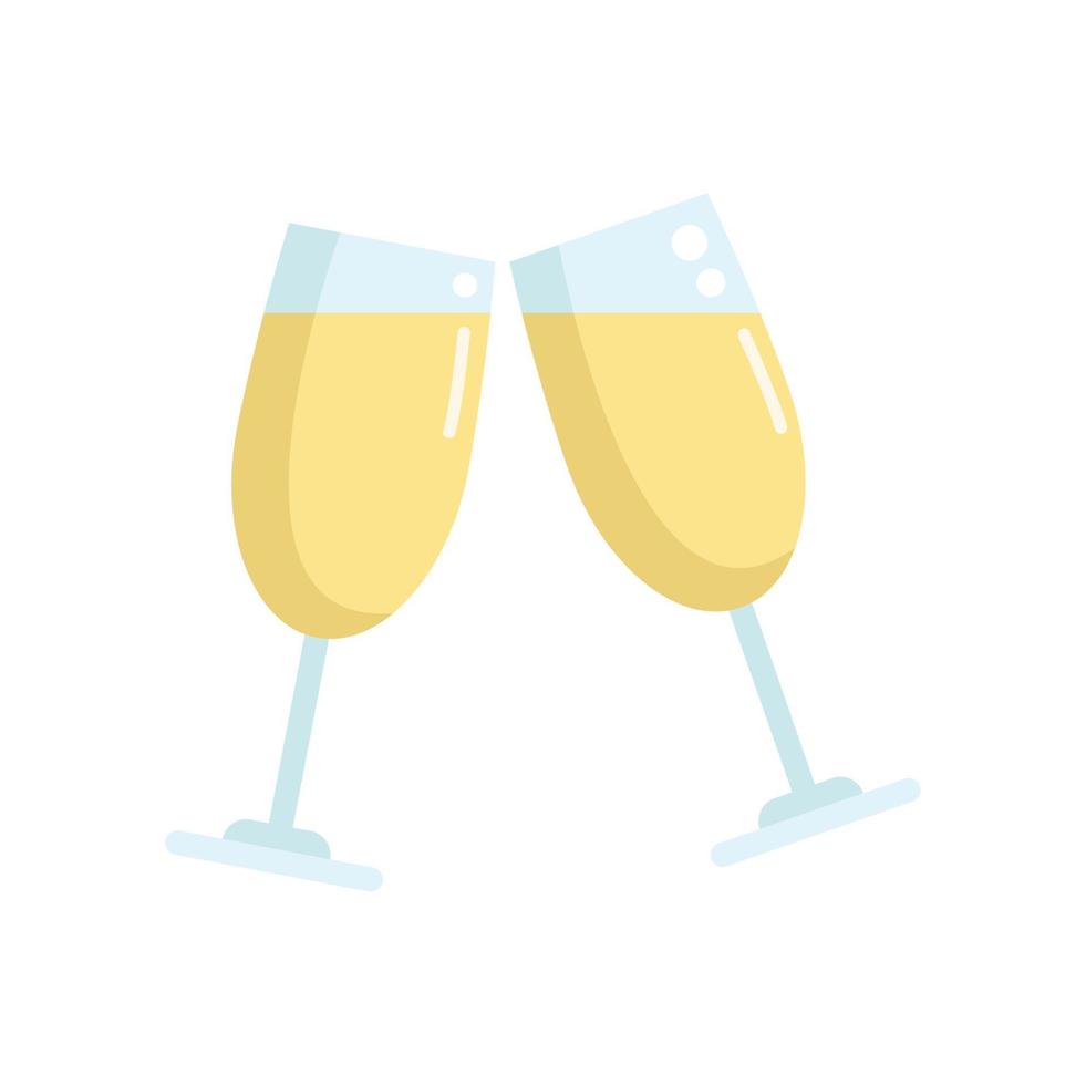 Toast party icon flat vector. Drink cheers vector