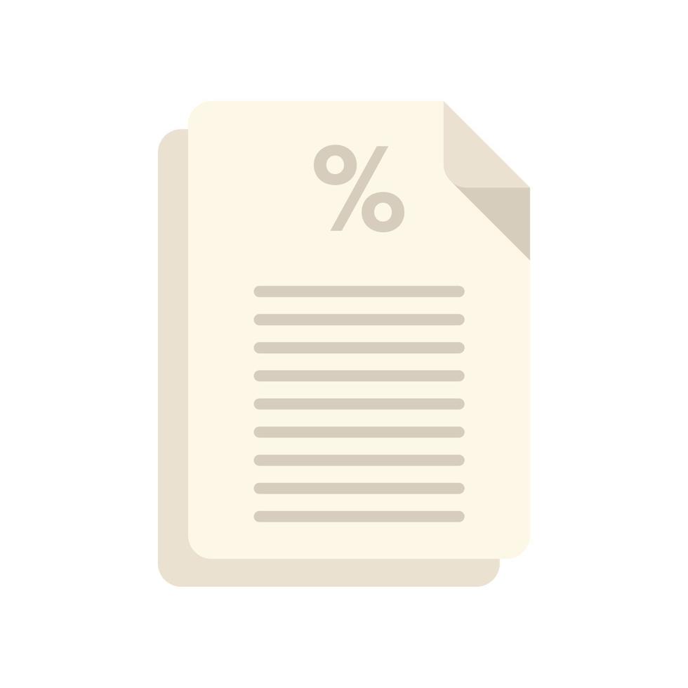 Bank credit percent icon flat vector. Finance payment vector