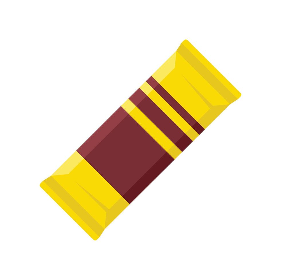 Wrapping snack bar icon flat vector. Food chocolate vector