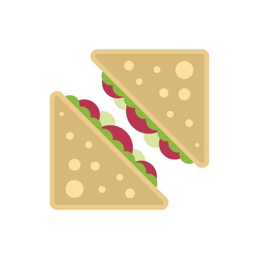 vector plano de icono de sándwich casero. almuerzo comida