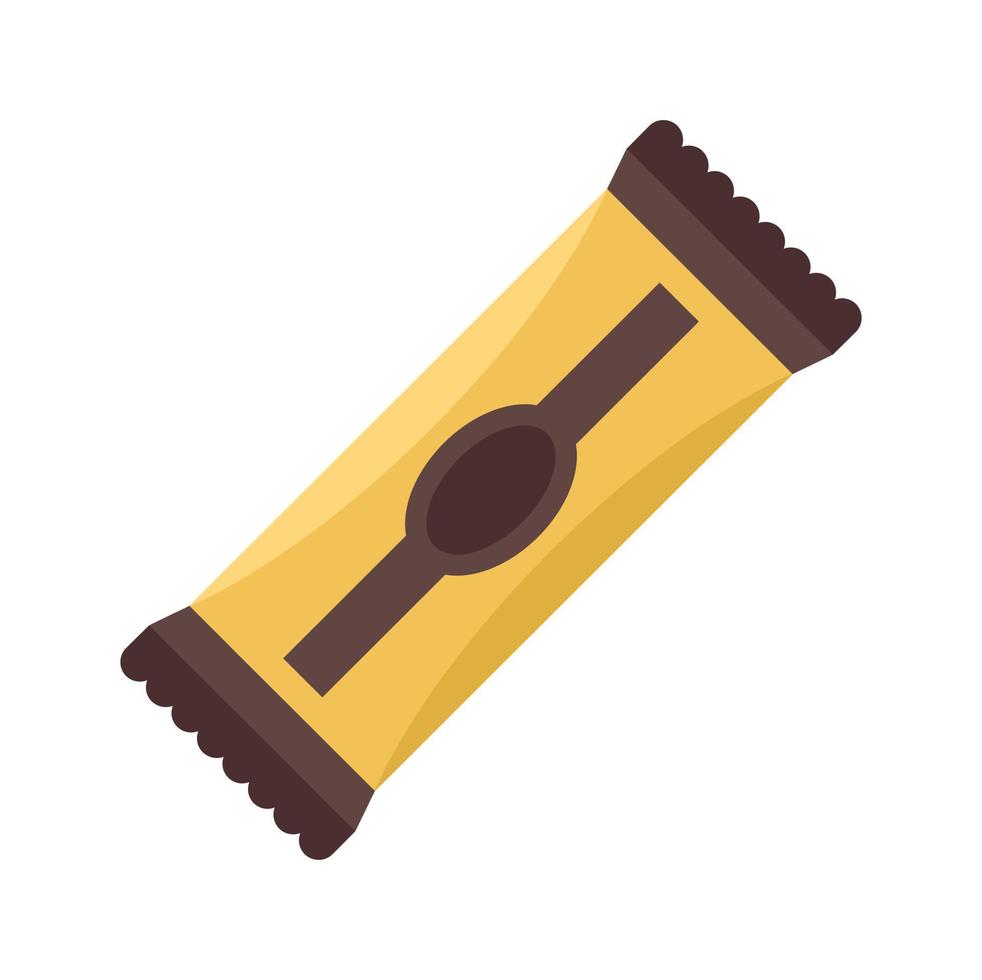 Sachet snack bar icon flat vector. Protein energy vector