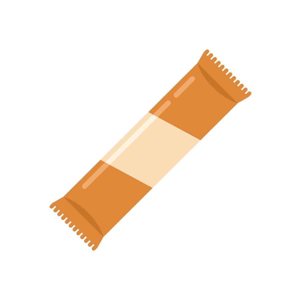 Wrapper snack bar icon flat vector. Chocolate food vector