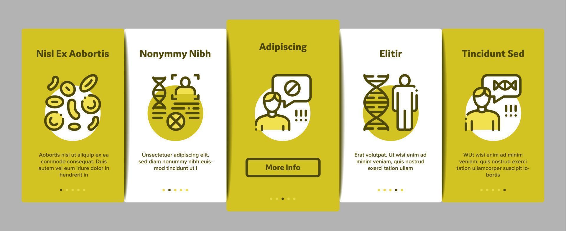 Paternity Test Dna Onboarding Elements Icons Set Vector