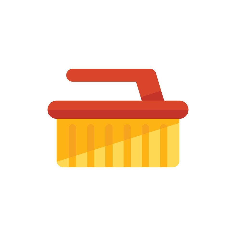 Clean brush pool icon flat vector. Pump maintenance vector