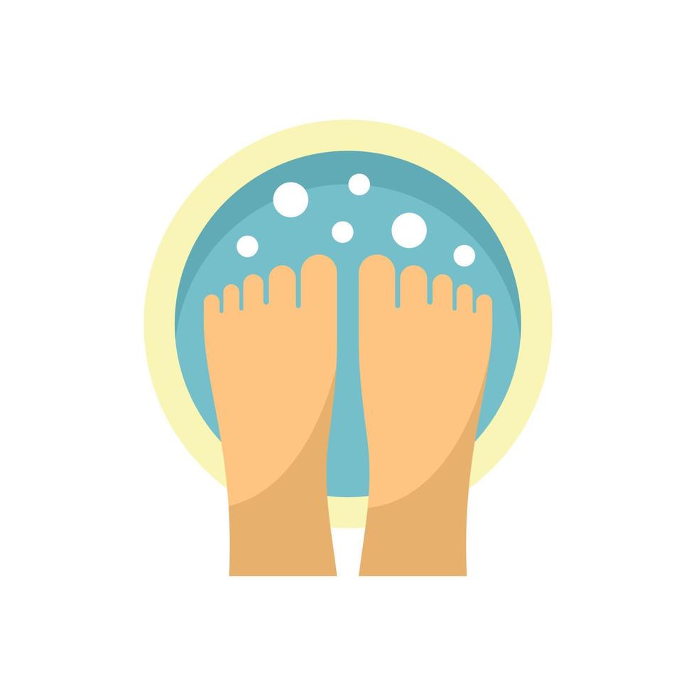 Home foot bath icon flat vector. Spa feet vector