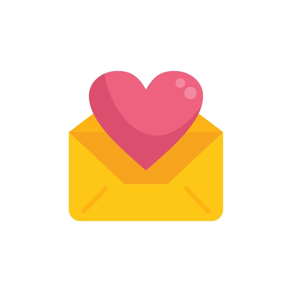 vector plano de icono de correo de amor de citas en línea. perfil social