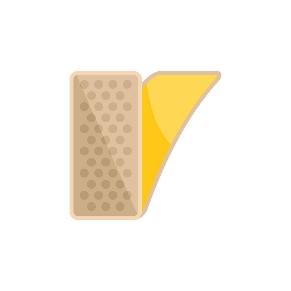 Wax label icon flat vector. Gold seal vector