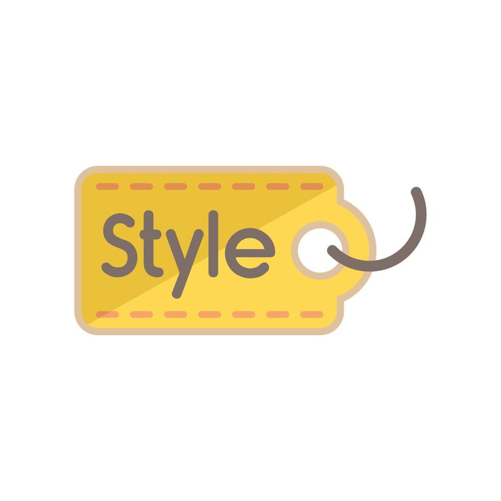 Tag style cloth icon flat vector. Fabric label vector