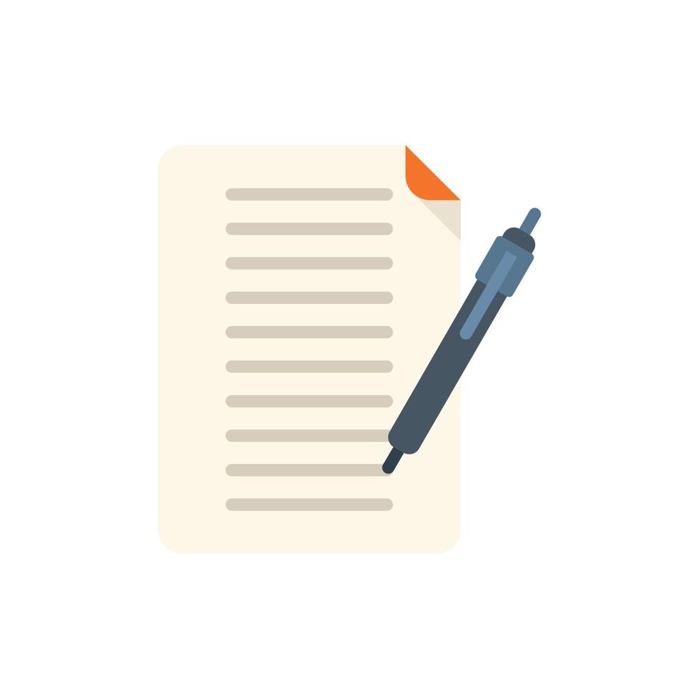 Writing paper icon flat vector. Text message vector