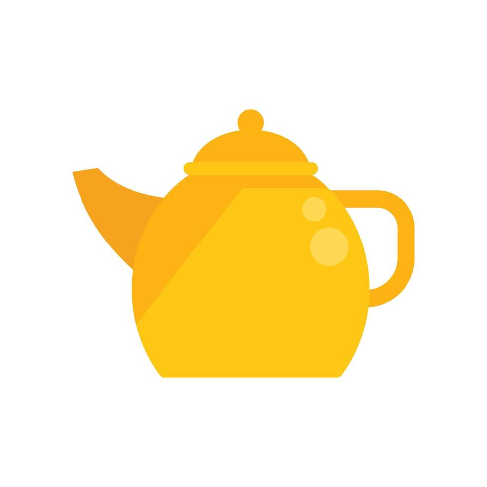 Tea pot icon flat vector. Cute room vector