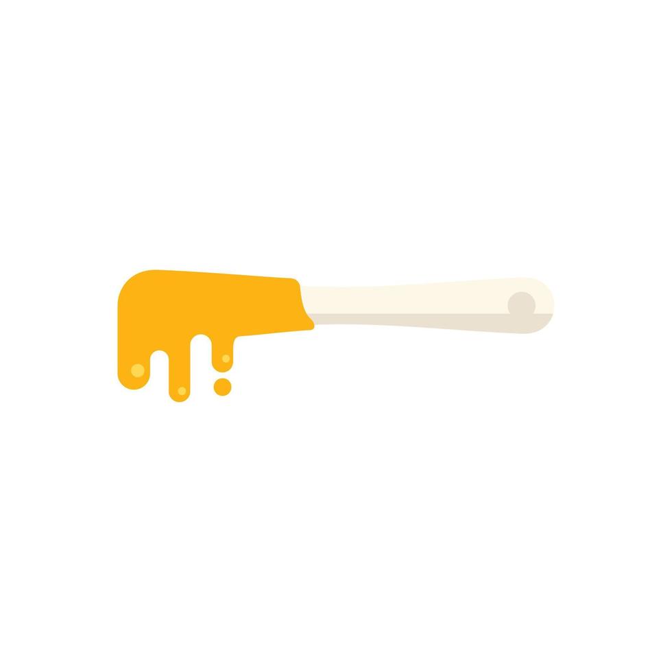 Wax spoon icon flat vector. Gold stamp vector