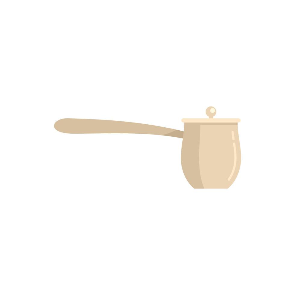 Handle coffee pot icon flat vector. Hot drink vector