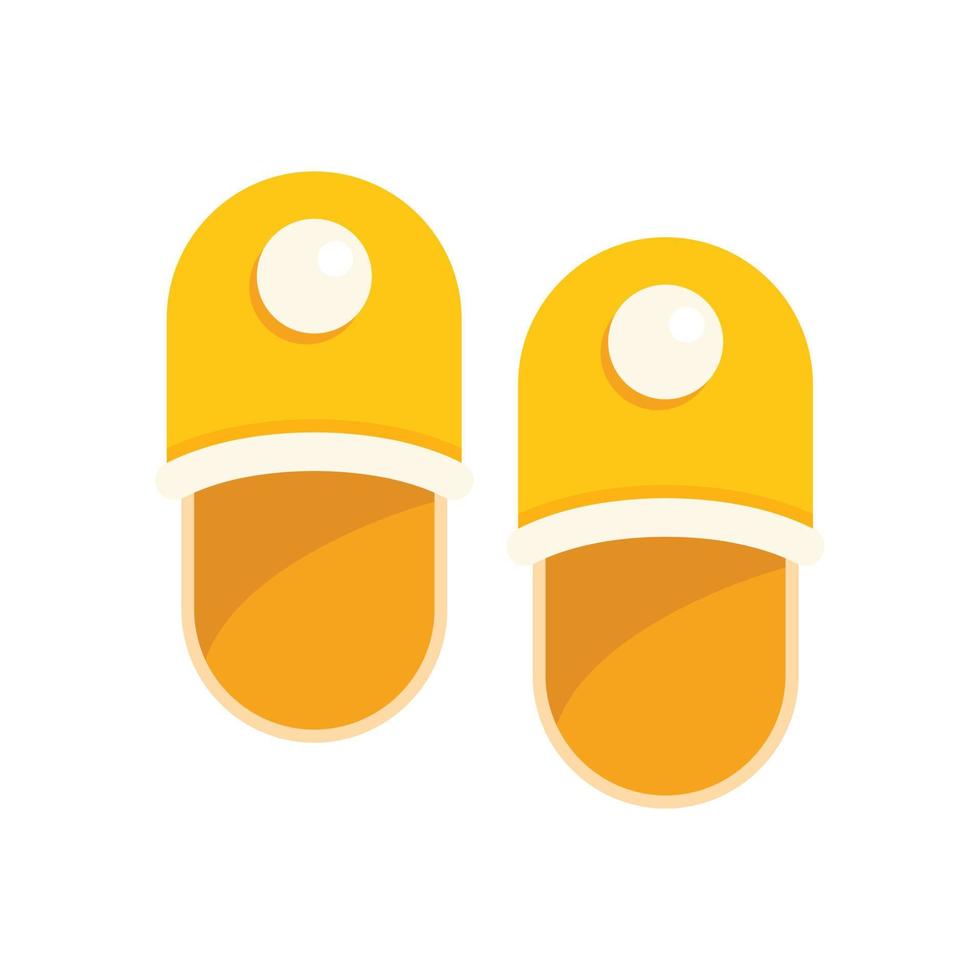 Room slippers icon flat vector. Interior room vector