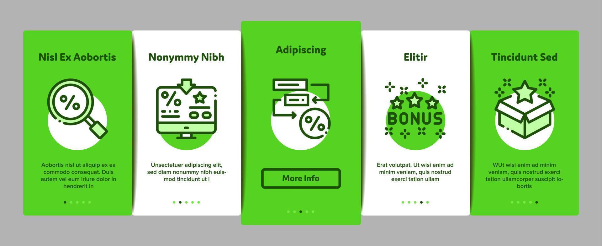 Bonus Hunting Onboarding Elements Icons Set Vector