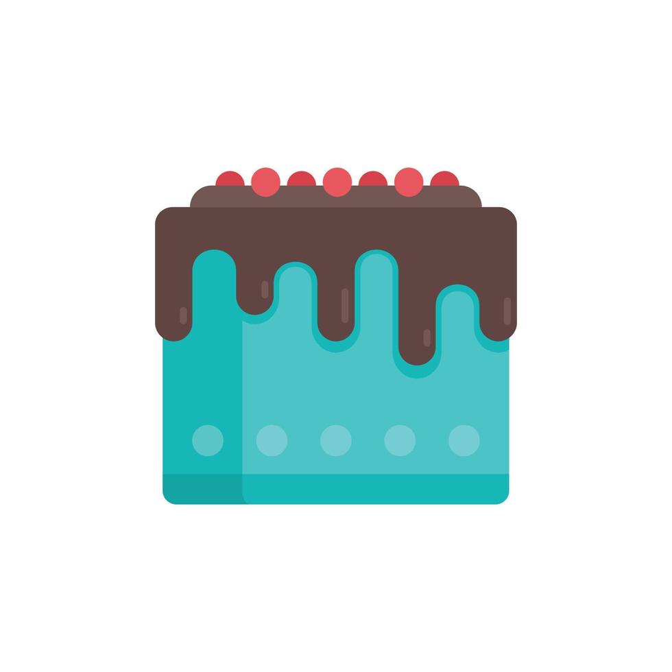 Happy cake icon flat vector. Sweet party vector