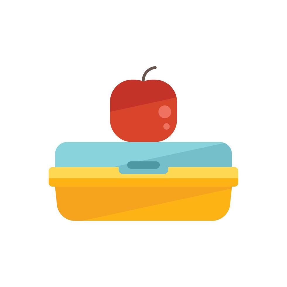 Eco lunch icon flat vector. School meal vector