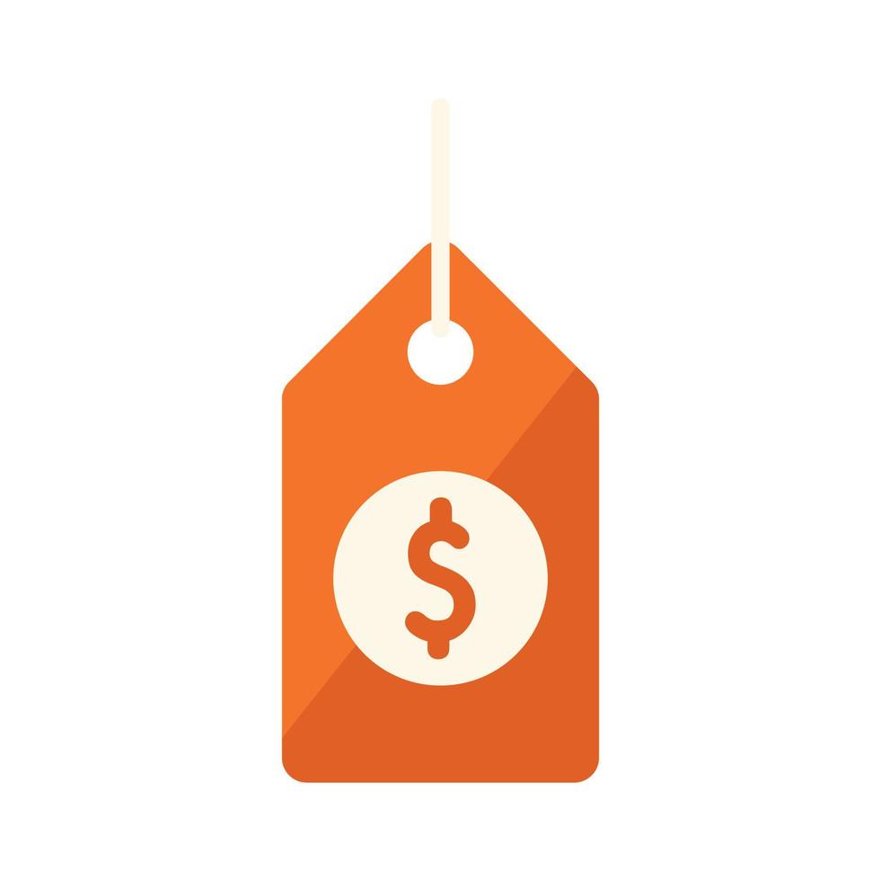 Auction price tag icon flat vector. Sell process vector