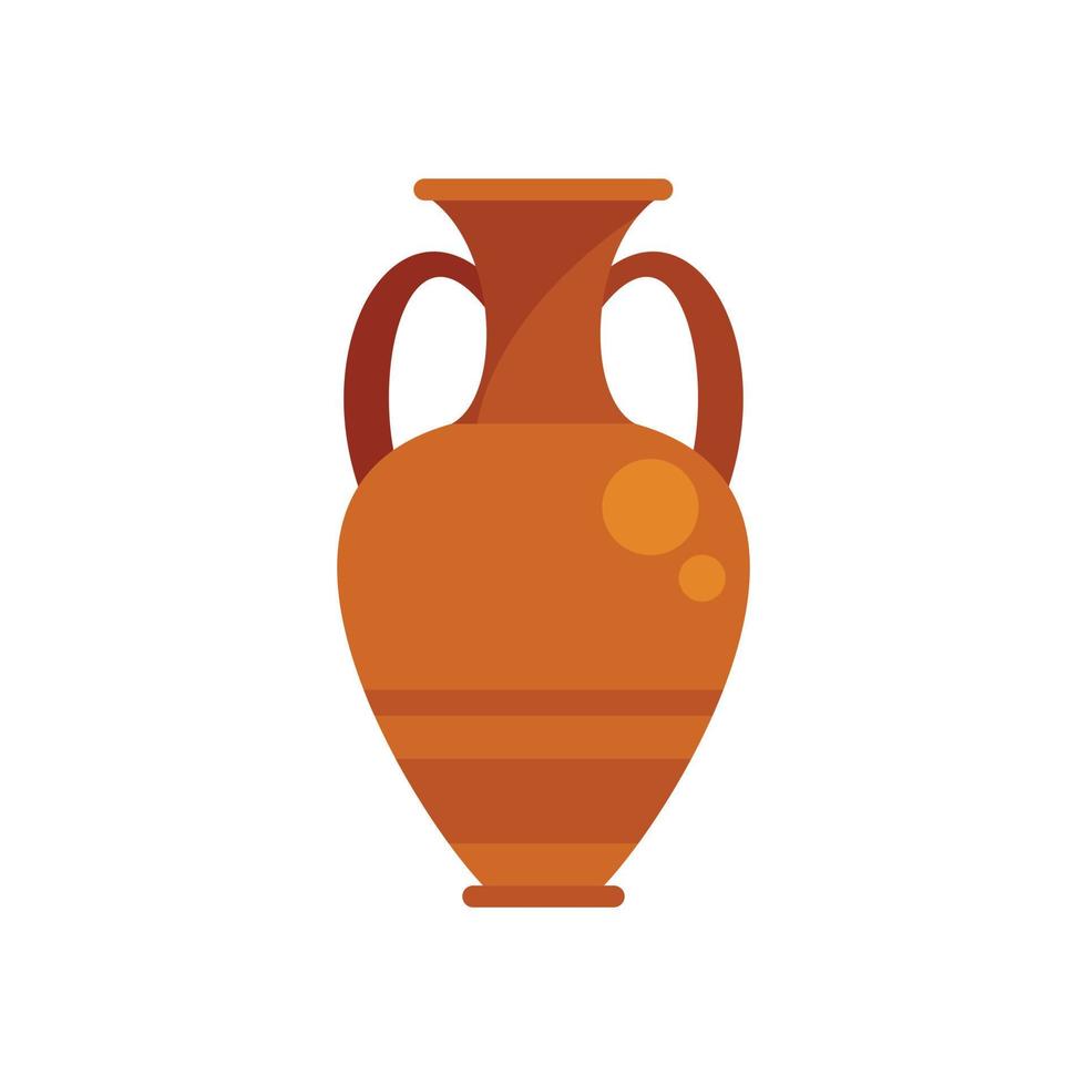 Ancient vase auction icon flat vector. Sell price vector