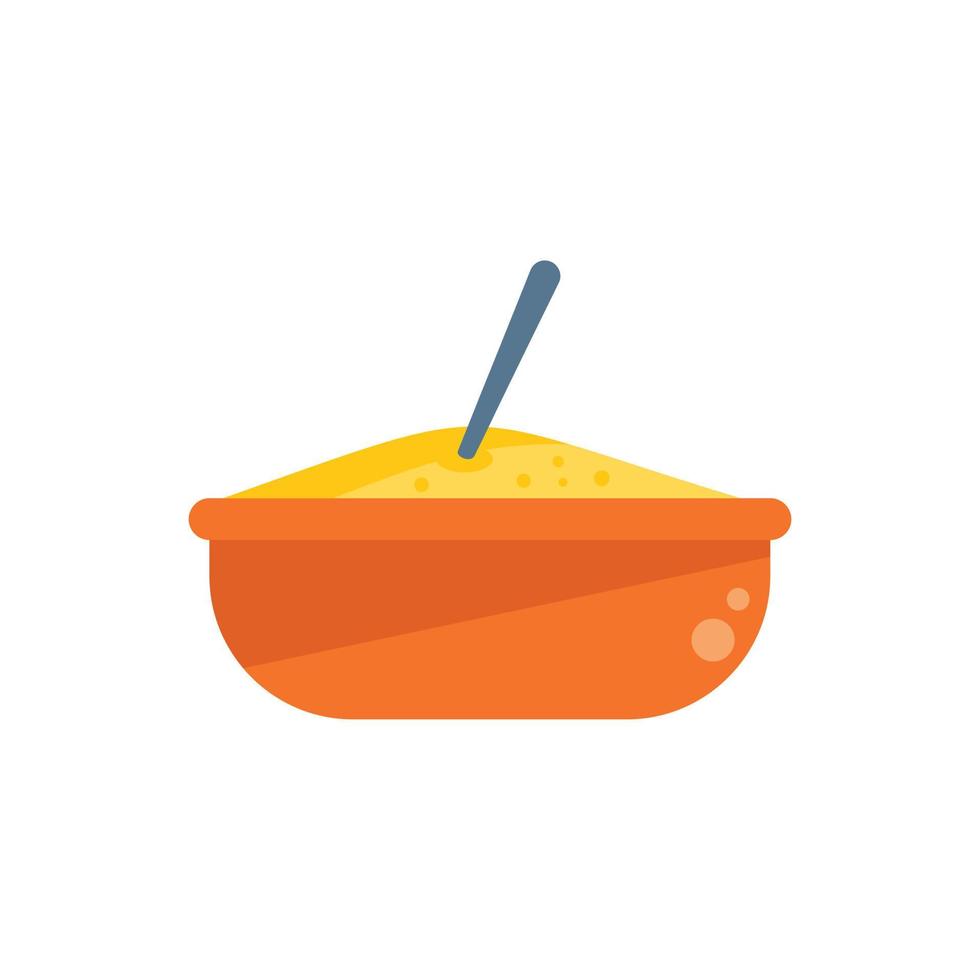 Lunch meal icon flat vector. Dinner food vector