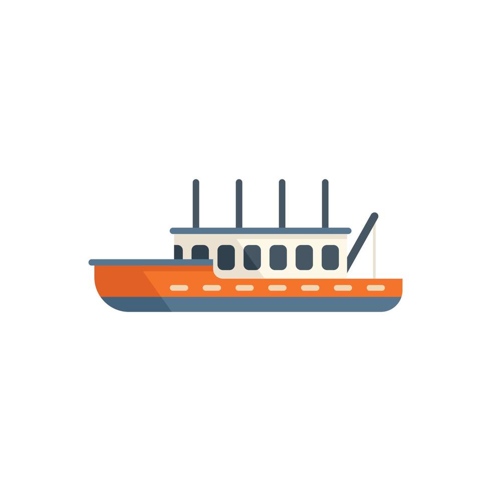 Commercial fish boat icon flat vector. Sea ship vector