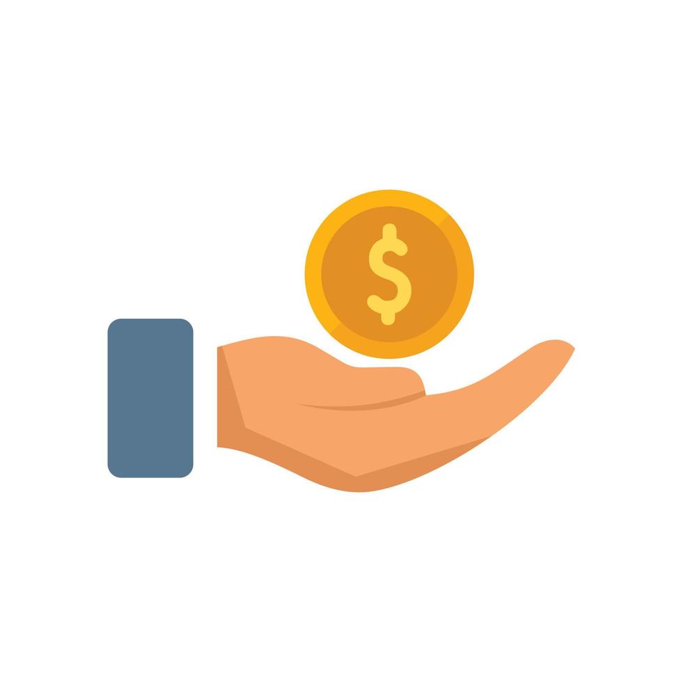 Keep money auction icon flat vector. Business price vector