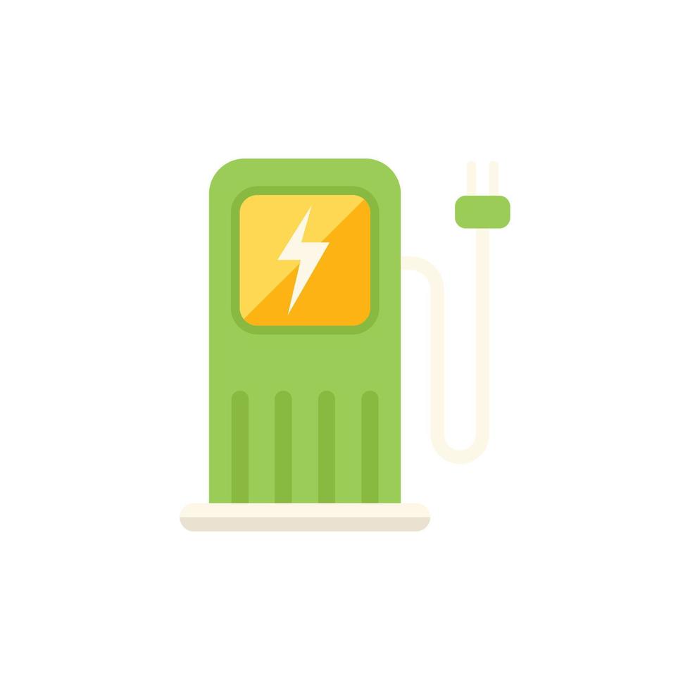 Recharge station icon flat vector. Eco factory vector