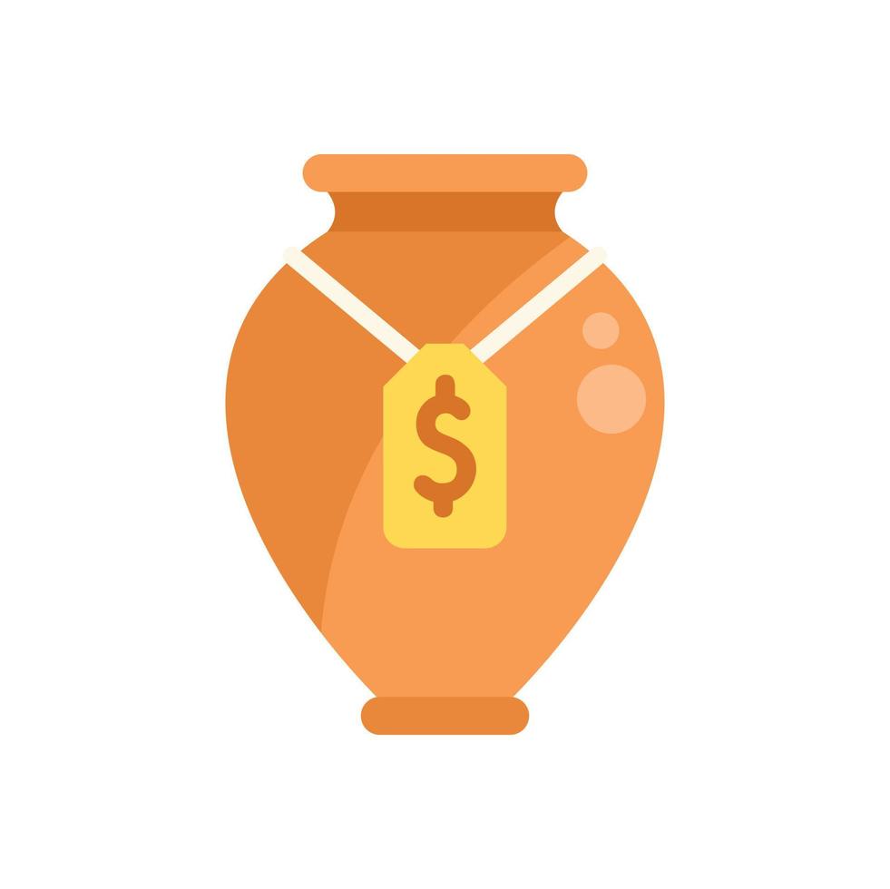 Vase auction icon flat vector. Business price vector