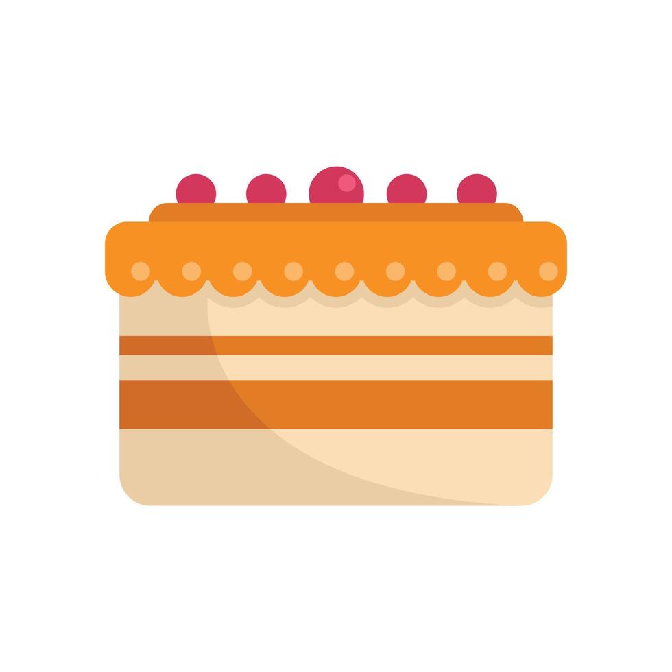 Gift cake icon flat vector. Happy party vector