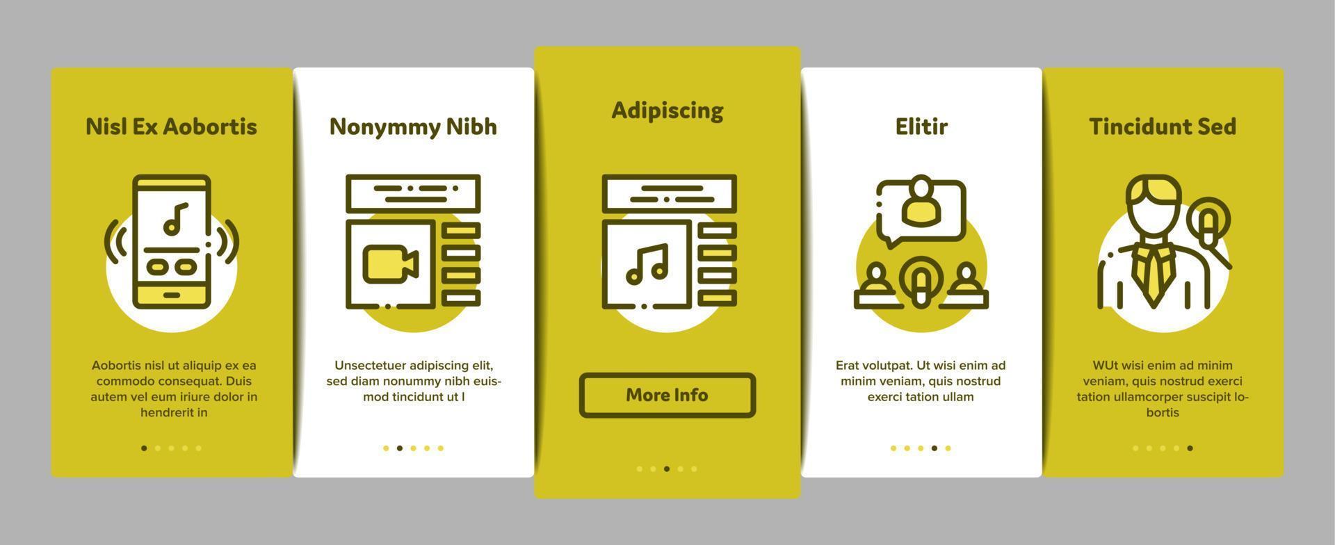 Podcast And Radio Onboarding Elements Icons Set Vector