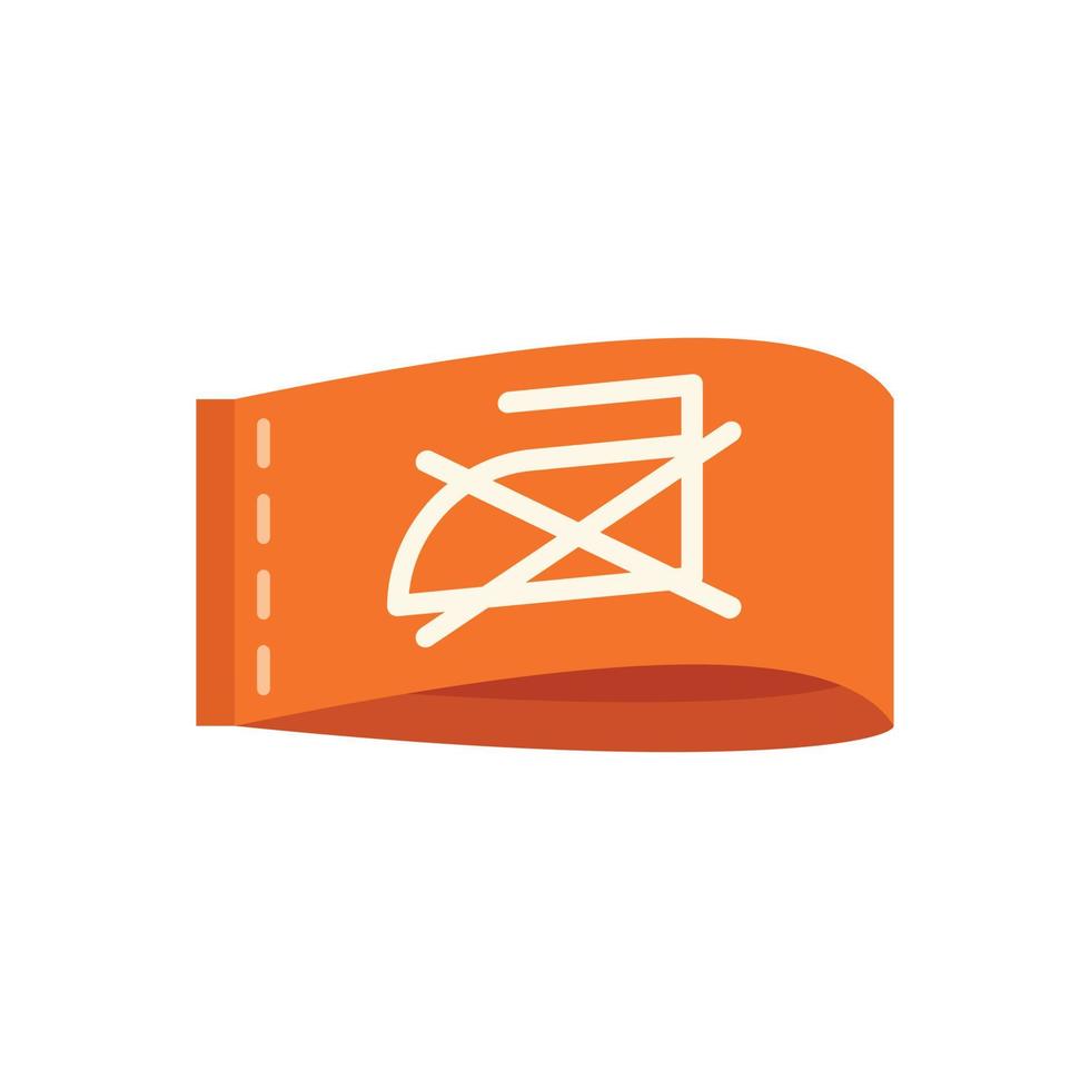 No iron label icon flat vector. Cloth tag vector