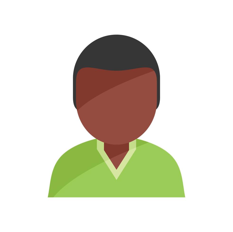 Work african man icon flat vector. Person happy vector