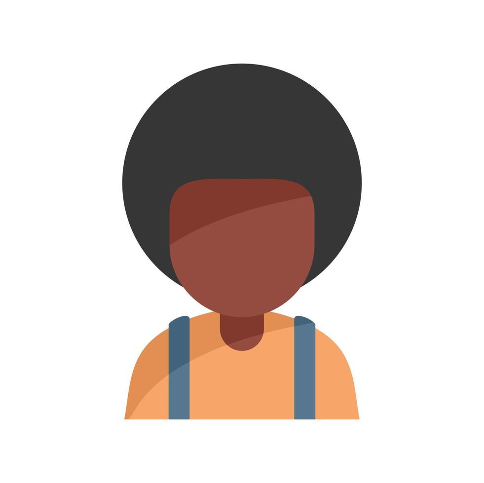 Indian african boy icon flat vector. Happy person vector