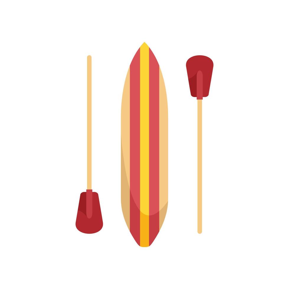 Beach sup surf icon flat vector. Board stand vector