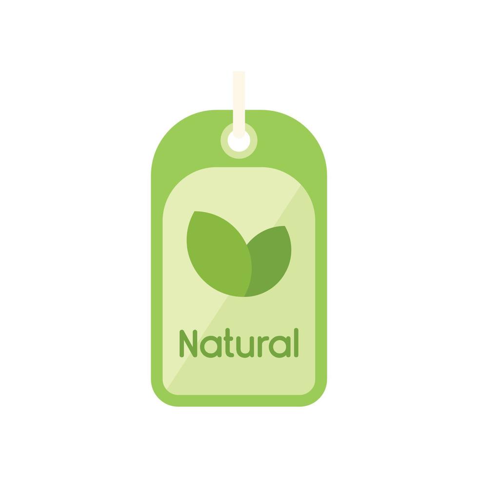 Natural cloth label icon flat vector. Fabric cotton vector