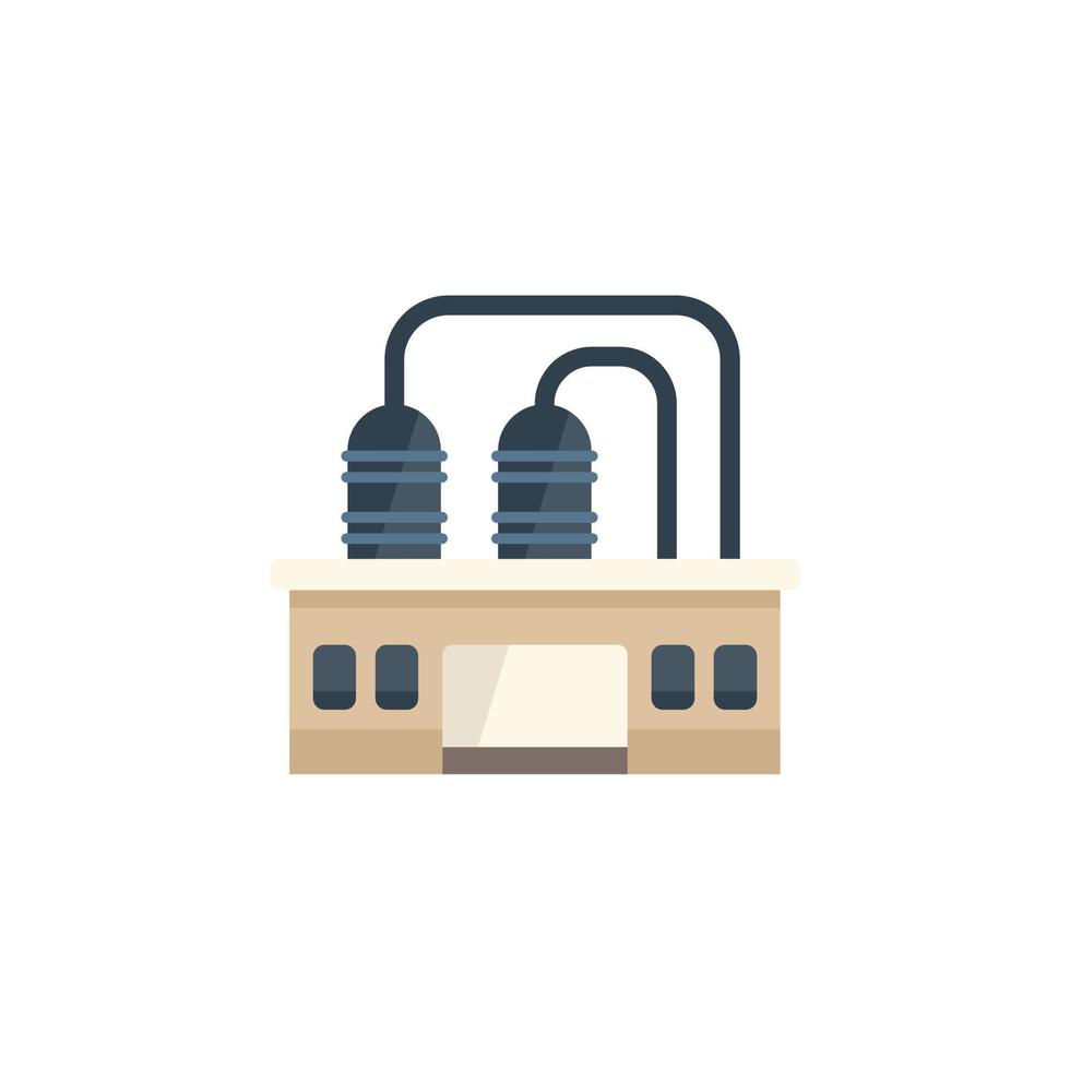 Factory energy icon flat vector. Global earth vector