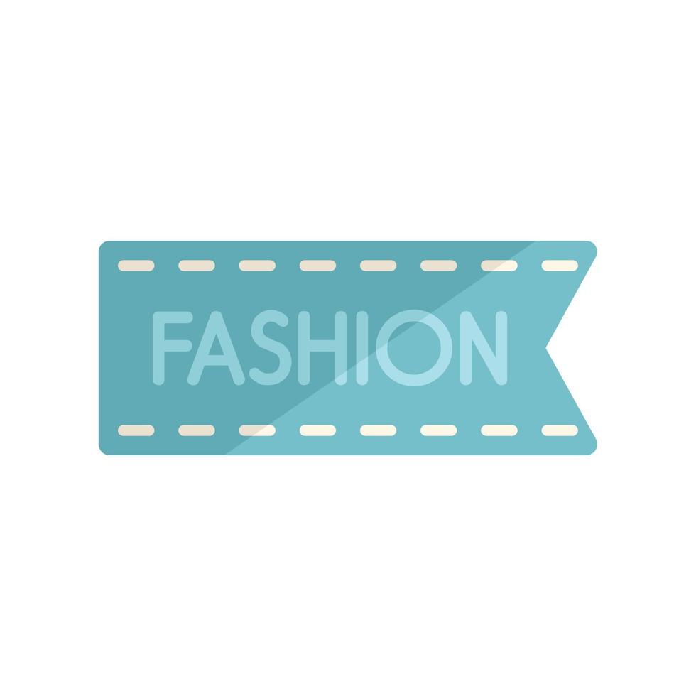 Fashion label tag icon flat vector. Cloth fabric vector