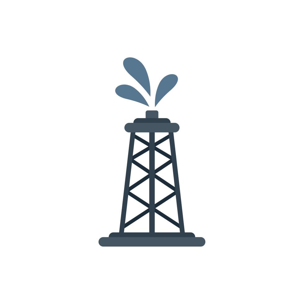 Petrol tower icon flat vector. Global disaster vector