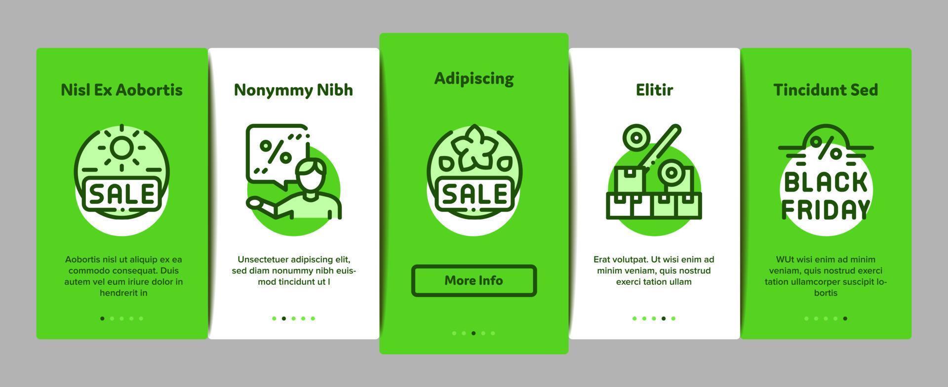 Cost Reduction Sale Onboarding Elements Icons Set Vector