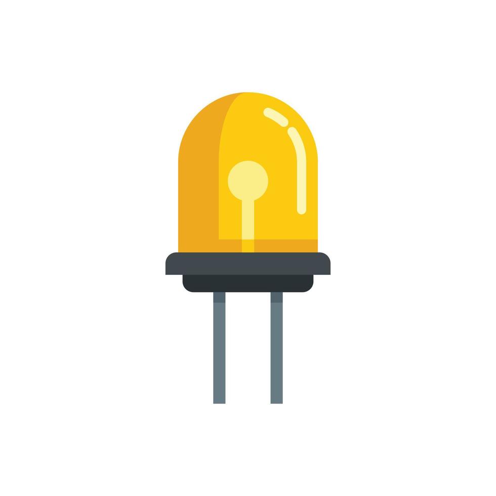 Light diode icon flat vector. Bulb component vector