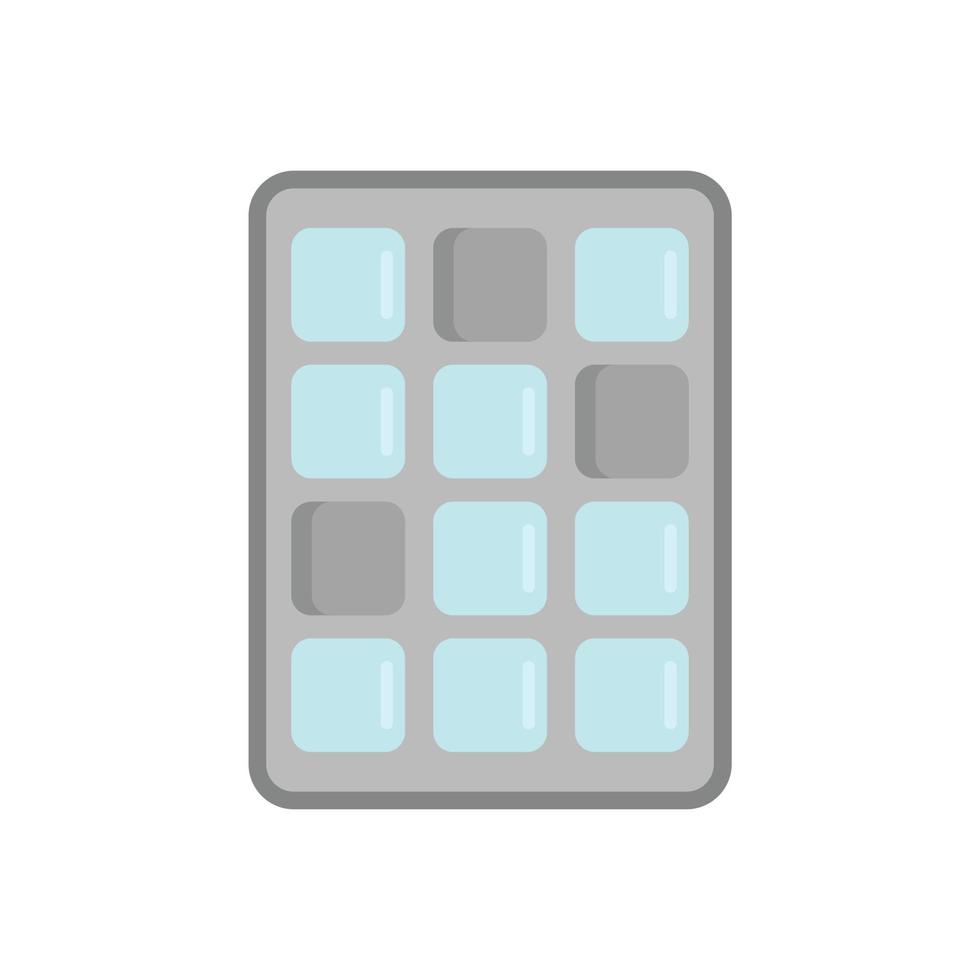 Cooler ice cube tray icon flat vector. Mold container vector