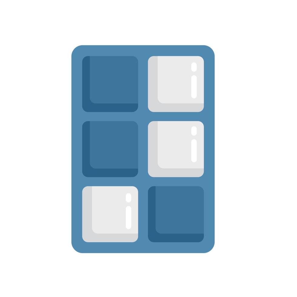 Box ice cube tray icon flat vector. Water container vector