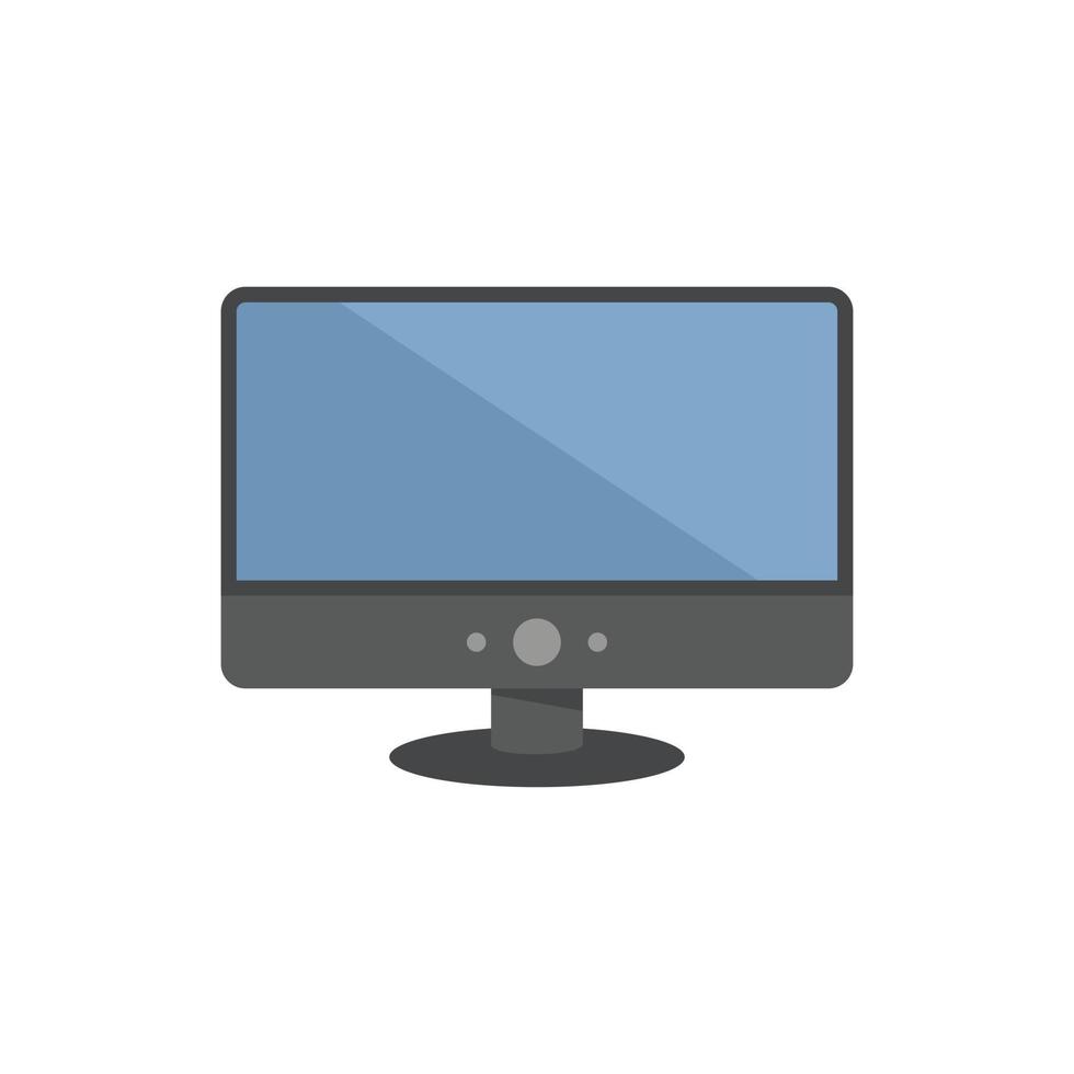 vector plano de icono de monitor oscuro. pantalla de ordenador
