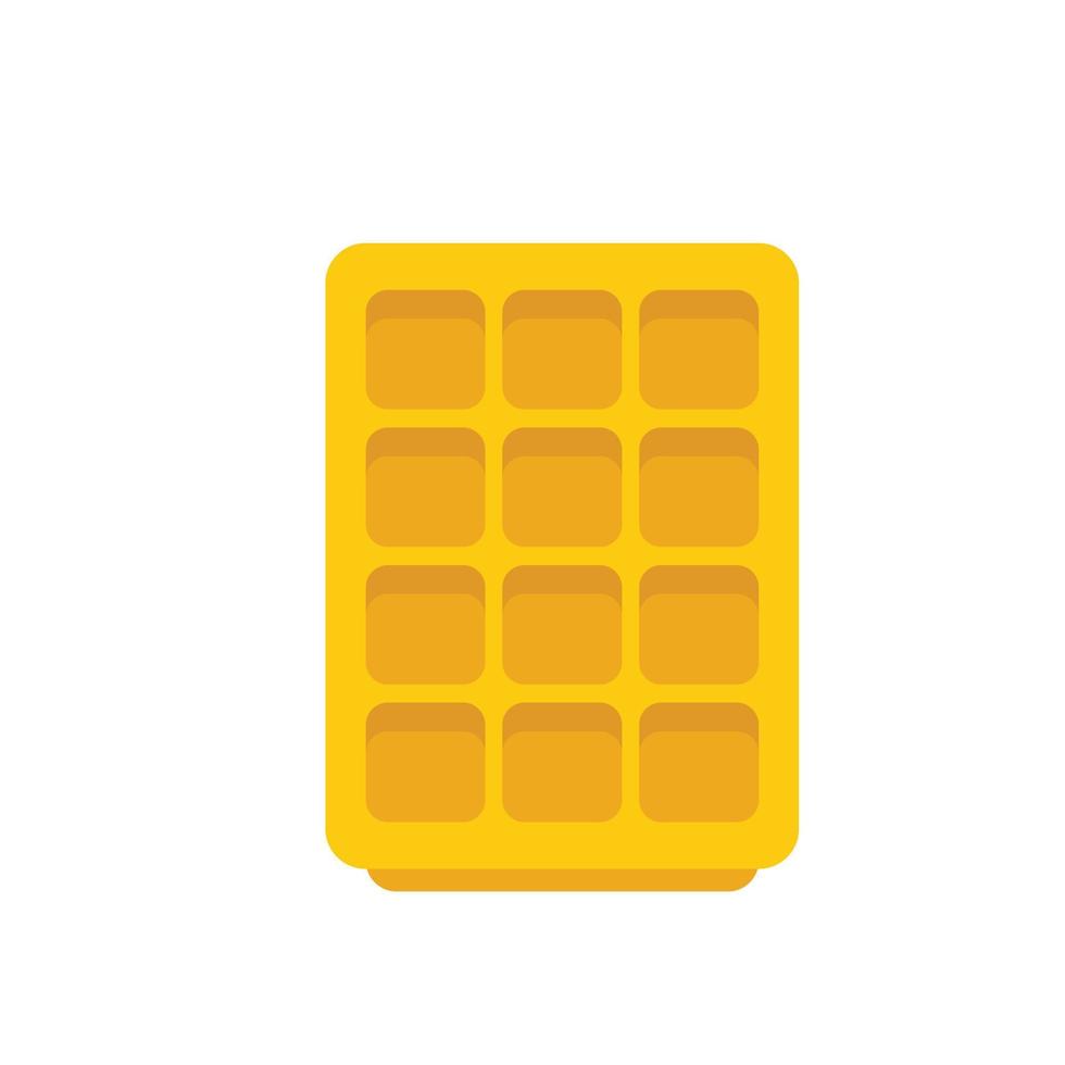 Shape ice cube tray icon flat vector. Water container vector