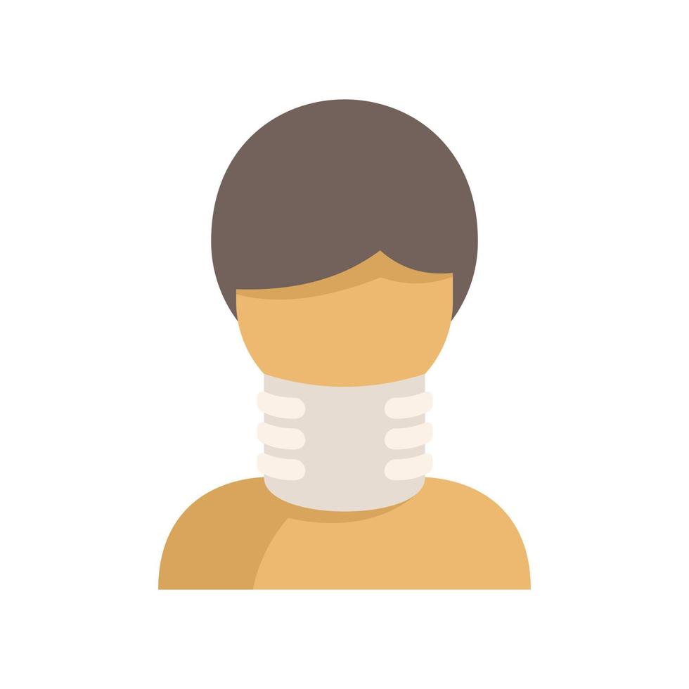 Neck bandage icon flat vector. Accident fracture vector