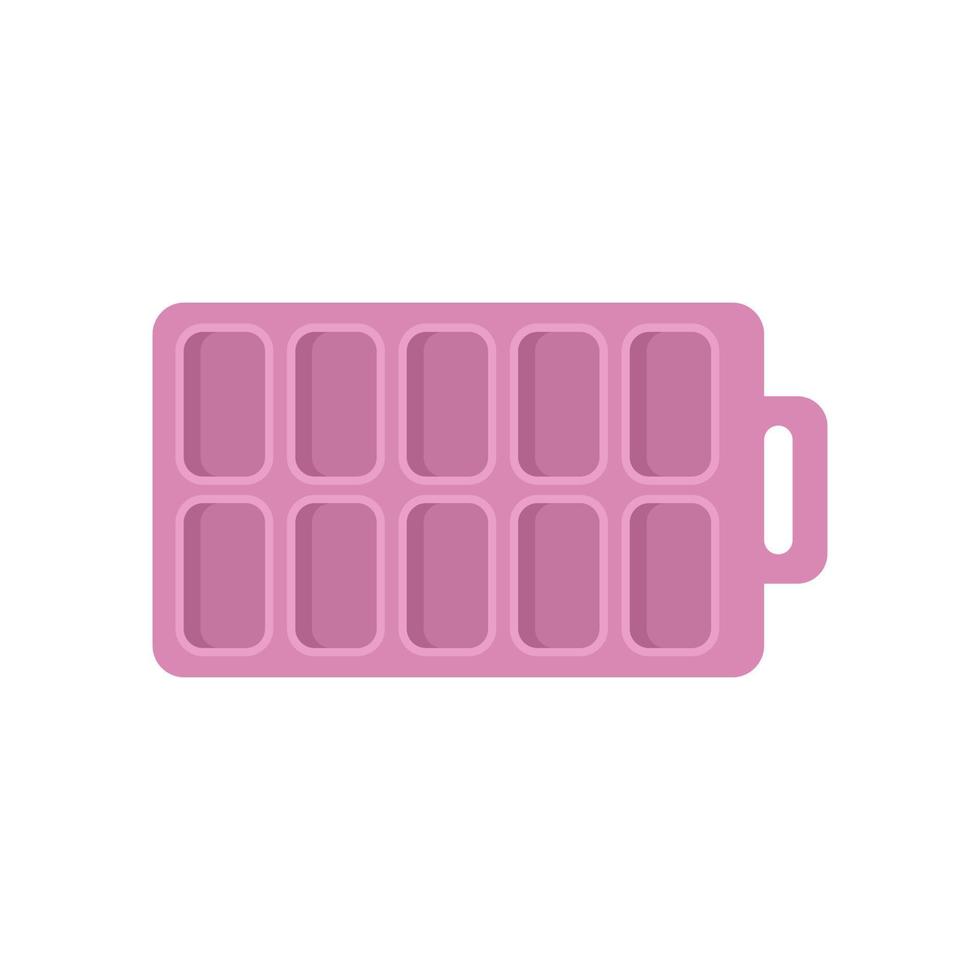 Maker ice cube tray icon flat vector. Water container vector