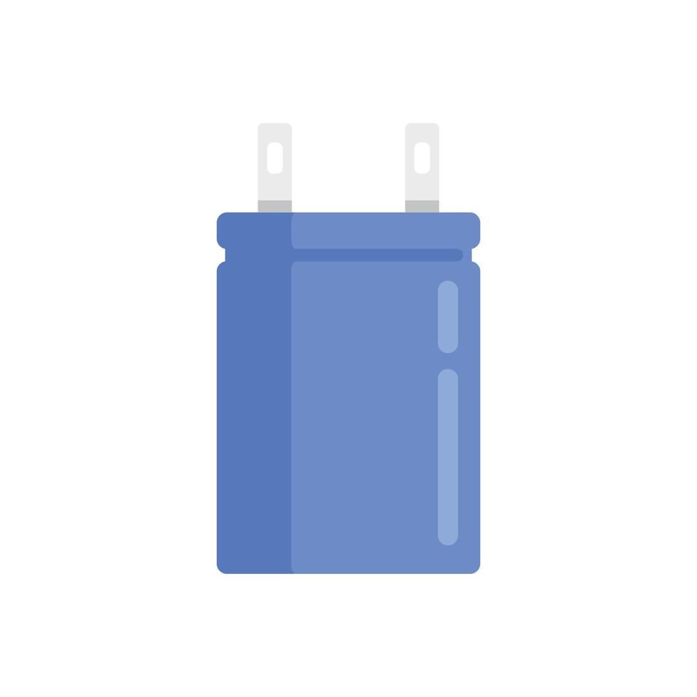 Semiconductor capacitor icon flat vector. Electric component vector