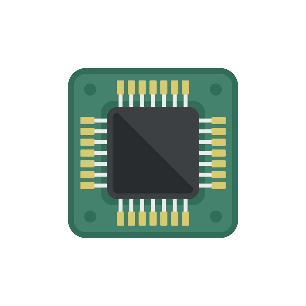 placa cpu icono vector plano. microchip digital