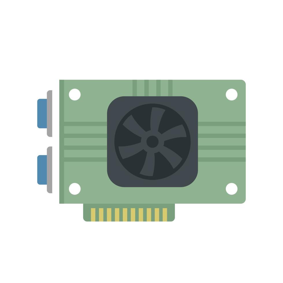 vector plano de icono de ram de tarjeta de video. gpu de la computadora