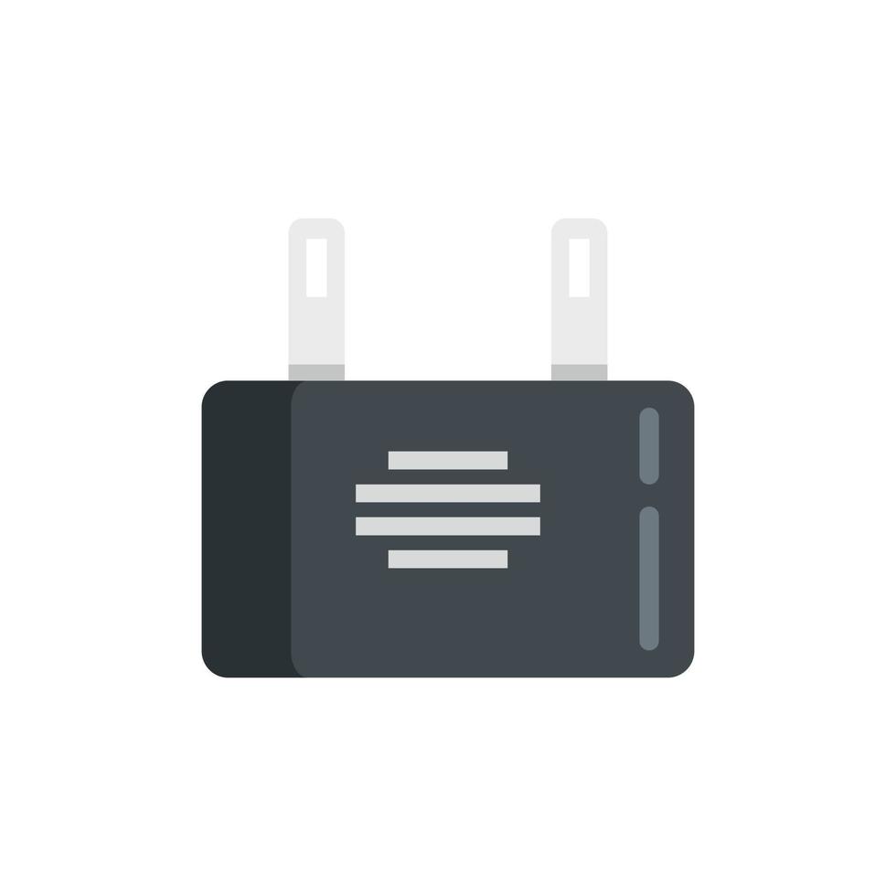 Electric capacitor icon flat vector. Resistor component vector